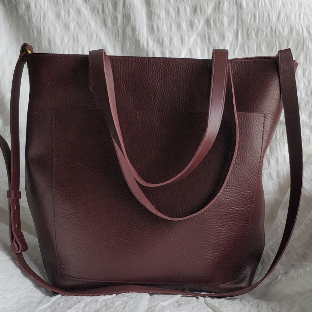 Madewell Medium Zip-Top Transport Tote Dark Cabernet NWT